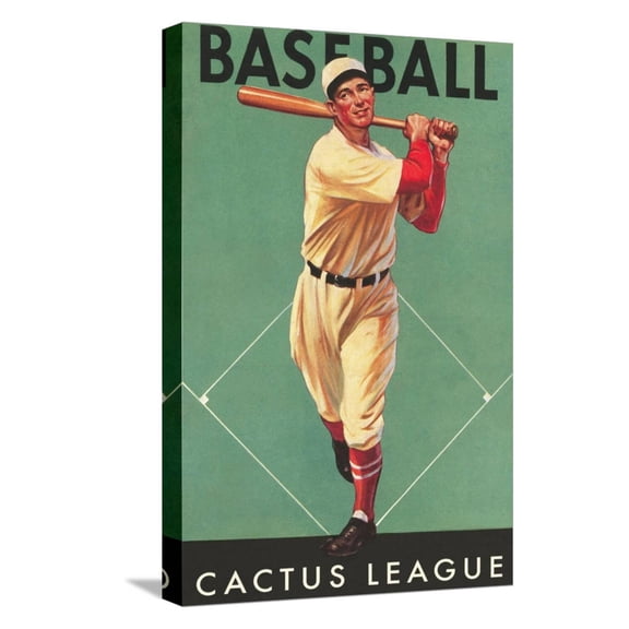 Art.com Cactus League Baseball, Arizona Stretched Canvas Print Wall Art, 12" x 18"