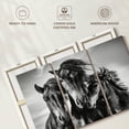 thumbnail image 6 of Elephant Stock Lemvig Horses Wall Art - Horizontal Multi Panel Canvas - Living Room Wall Decor - Animal Multi Panel - Black And Gray Decor - 45" x 28", 6 of 8