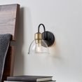 thumbnail image 2 of Better Homes & Gardens Indoor 1-Light Matte Black Wall Sconce, Clear Glass Shade, LED Bulb Included, 2 of 9