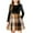 Brown, variant on CYRBOKO Girls Holiday Velvet Dresses, Patchwork Seasonal Plaid Long Sleeve Dresses with Pockets & Bow Wine Size 10-12 T