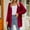 Wine, variant on AOOCHASLIY 2023 Women Tops Woman Fashion Pocket Solid Color Long Sleeves Knit Cardigan Loose Tops Blouse Sweater