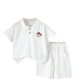 thumbnail image 1 of Odeerbi 1-7 Años Niño Niña Conjunto de Verano Camisa de Manga Corta de Algodón Pantalón Corto Conjunto de Dos Piezas Camisa Oso, 1 of 4