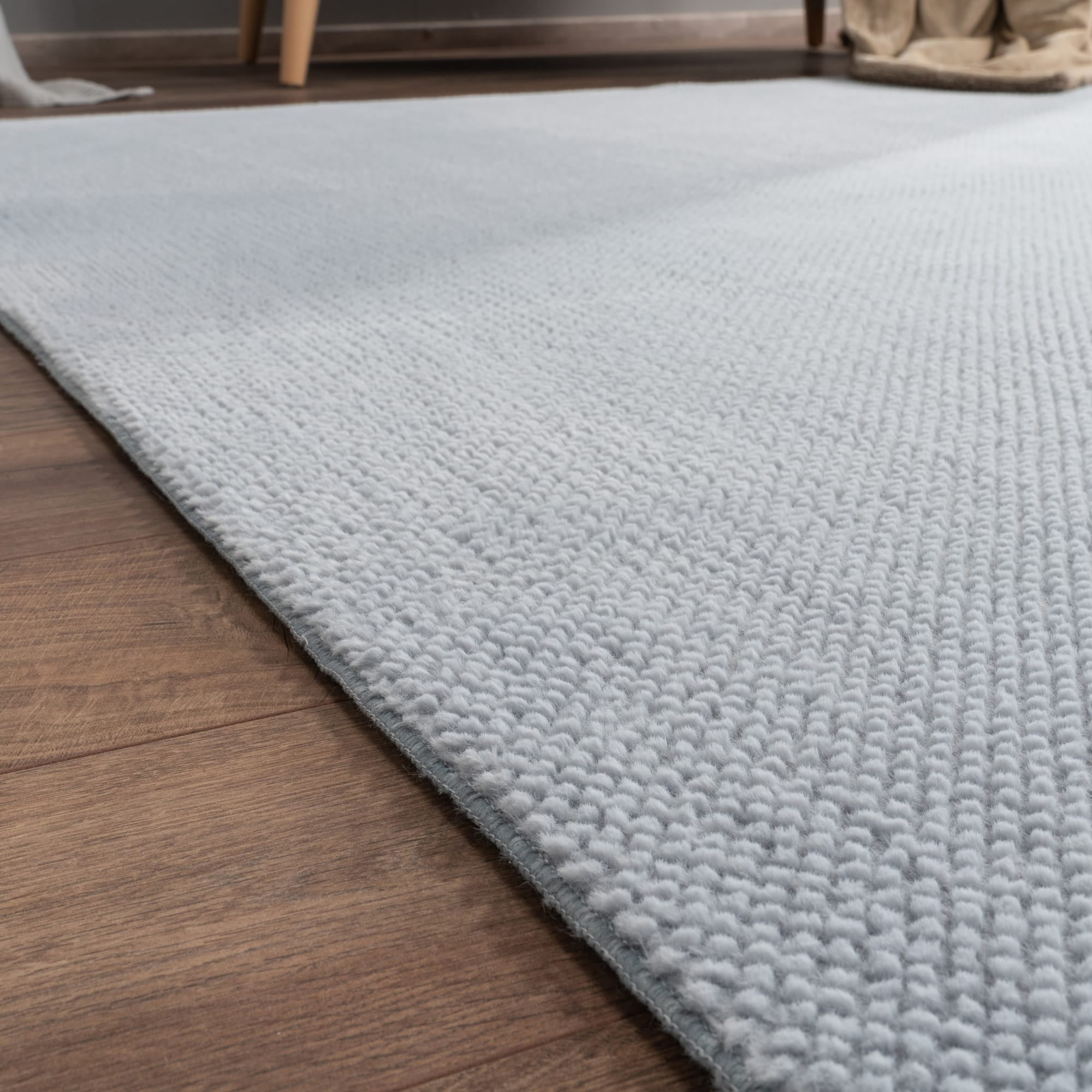 Paco Home Textured Area Rug Soft & Washable in Grey - 3'11" x 5'3" (4'x5')