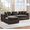 Brown, variant on Euroco Sofa 93.7" L-shaped Sofa Upholstered Sofa Couch with wooden Storage Compartment for Living Room, Brown