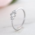 thumbnail image 5 of vylahjewellery Minimalist Princess Cut Rings Handmade Jewelry Plated White Gold Diamond with Side Cluster Stone Engagement Rings, 5 of 8