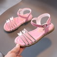 thumbnail image 6 of NOKIO Little Kids Beach Sandals Kids Boho Sandals Girls' Slingback Sandals Fashion Spring Summer Children Sandals Girls Flat Open Toe Buckle Light And Comfortable Solid Color Rhinestone Sandals, 6 of 9