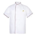 thumbnail image 1 of Kitchen Short Sleeve Workwear Cook Professional Chef Coat Smock Unisex Universal L Red Stitching, 1 of 9