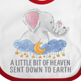 thumbnail image 4 of Inktastic A Little Bit of Heaven Sent Down to Earth Cute Elephants Boys or Girls Baby Bib, 4 of 4