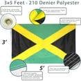 thumbnail image 2 of Anley EverStrong Series Embroideried Jamaica Flag 3x5 Foot Heavy Duty 210D Polyester - Jamaican National Banner Flags, 2 of 6