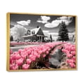 thumbnail image 2 of Designart "Frontyard Oasis A Pink Farmhouse" Farm Floater Framed Wall Art Print, 2 of 7
