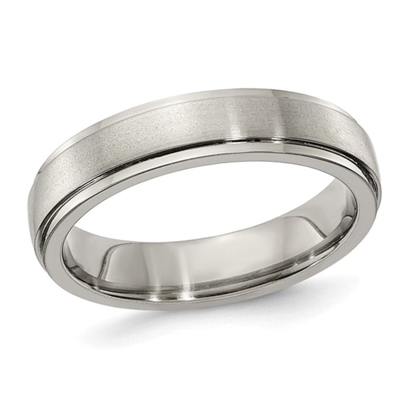 Anneau de Bande d'Arête Brossée Titane Dames Ou Hommes (5mm)