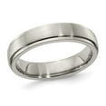 thumbnail image 1 of Ladies or Mens Titanium Brushed Step-Edge Band Ring (5mm), 1 of 4