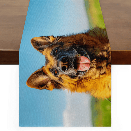 

Qzaxky Table Runner Boho Table Runner Cute Funny Dog Bohemian Boho Outdoor Table Runner Decoration for Indoor Outdoor Home Dinner Party Wedding Decor 13 x 36 Inch