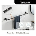thumbnail image 3 of Agkxhdec Juego De Accesorios De Baño Negro Mate Barra De Toalla Ajustable Anillo De Toalla Soporte De Papel Higiénico Gancho Para Bata Juego De Accesorios De Baño De 4 Piezas Montado En La Pared (Negr, 3 of 5