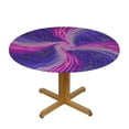 thumbnail image 3 of HAOXIT Round Waterproof Table Cover Compatible with Abstract Spiral Tie Dye Swirl Pink Blue Purple Tablecloth Fitted Elastic Edged Table Cover Fits Round Tables  54-58, 3 of 8