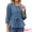 Blue, variant on DARING DIVA Women's Denim Tie Front Puff Sleeve Ruffle Hem Peplum Blouses S Blue