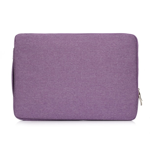 Matsuzay Bolsa para portátil de 15 pulgadas, reutilizable, lavable, con asa, cremallera protectora, Color sólido, multibolsillo, bolsa de Almacenamiento y organización del hogar Violeta