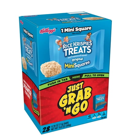 Crispy Rice Bars - Kellogg's Rice Krispies Treats Original Mini Squares, 0.4 Oz., 28 Count
