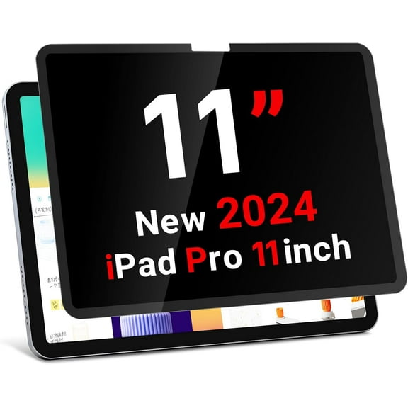 IPad Pro 11 inch Privacy Screen (2024 M4 Chip), Removable & Reusable Ipad pro 11 inch Screen Protector, Anti-Spy Privacy Filter, Anti-Glare, Blue Ray Reduction, black