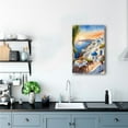 thumbnail image 2 of AVOI Italy Painting Oil Canvas Wall Art Pic10 Mediterranean Cityscape Artwork Italian Sea Picture Modern City Street Decoration Landscape Prints for Paris Cafe Room Decor Frame: 16x16in, 2 of 6