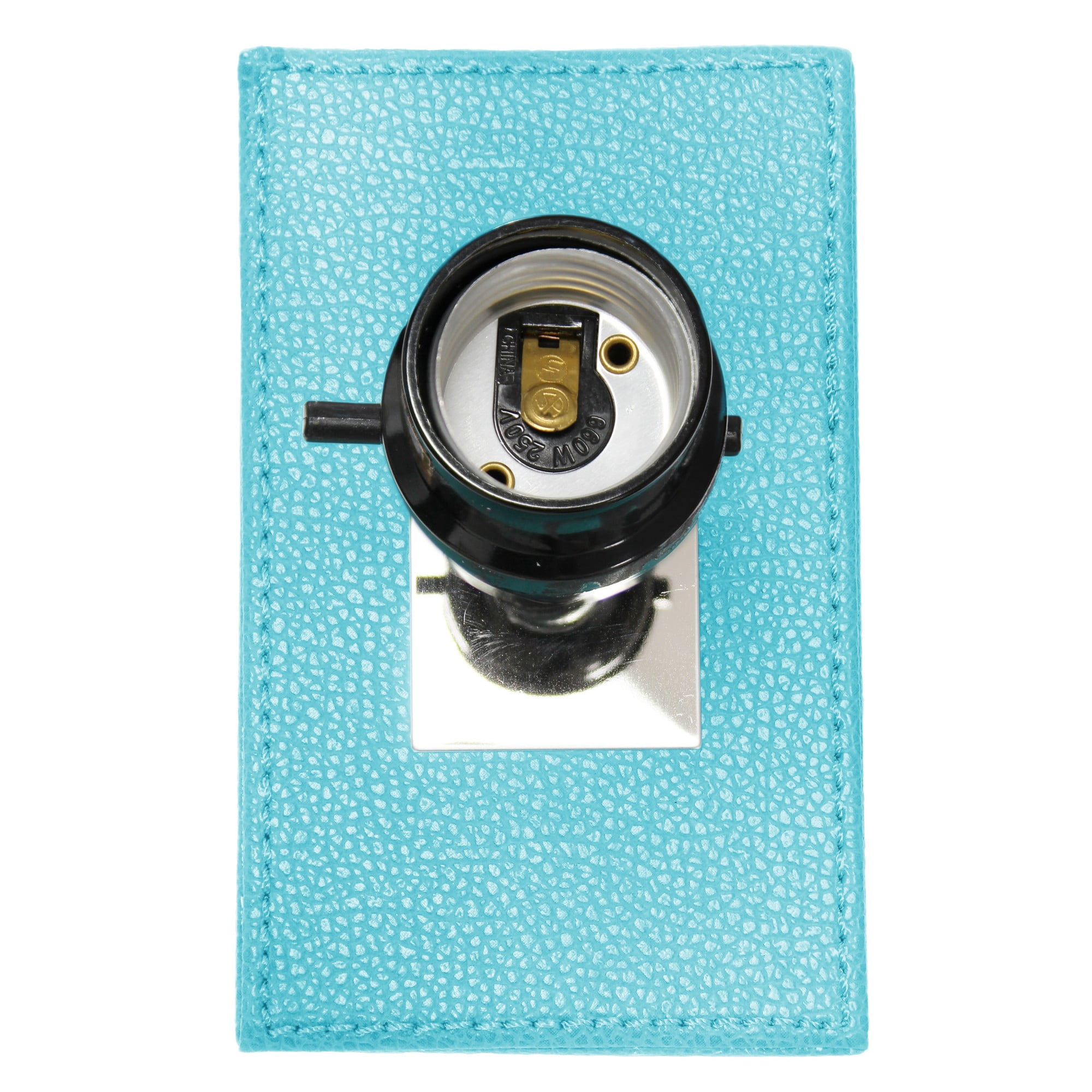 Mod Lighting and Decor Leather Wrapped Base Rectangular Table Lamps - 21" - Aqua Blue- Set of 2