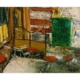 thumbnail image 2 of Saeki Yūzō 17x15 Gold Ornate Wood Frame and Double Matted Museum Art Print Titled - Cafe Terrace with Posters (1927), 2 of 4