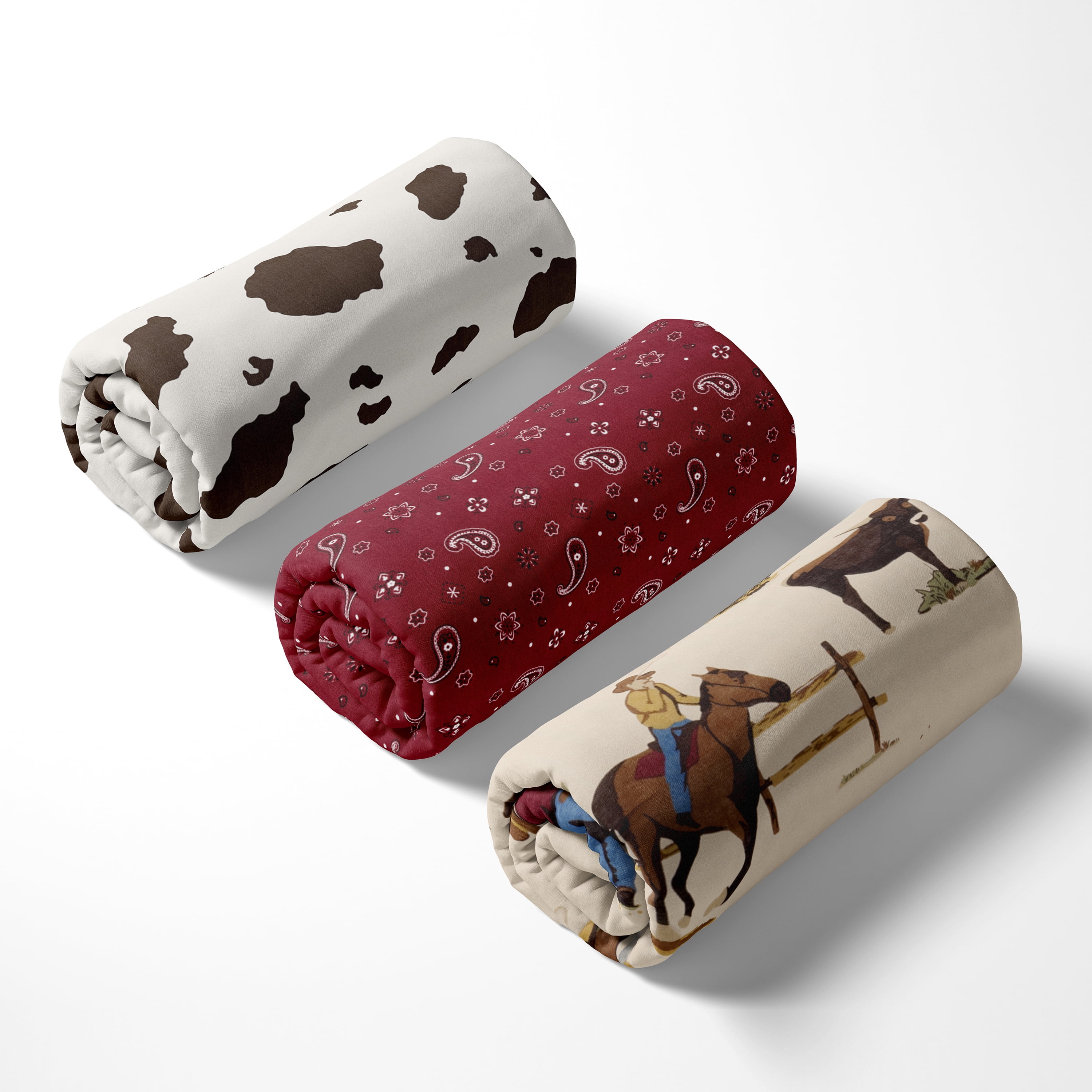 Sweet Jojo Designs Wild West Cowboy Multicolor Fitted Crib Sheets 3 Piece Set
