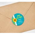 thumbnail image 3 of Darling Souvenir Round 45 Pcs Sunflower Save The Date Stickers Wedding Personalized Bride Groom Names And Date Envelope Seals - Turquoise, 3 of 4