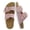 Pink, variant on Cushionaire Legacy Cork Footbed Leather Sandals for Women – Genuine Leather Double Strap Slides with Adjustable Buckles Memory Foam