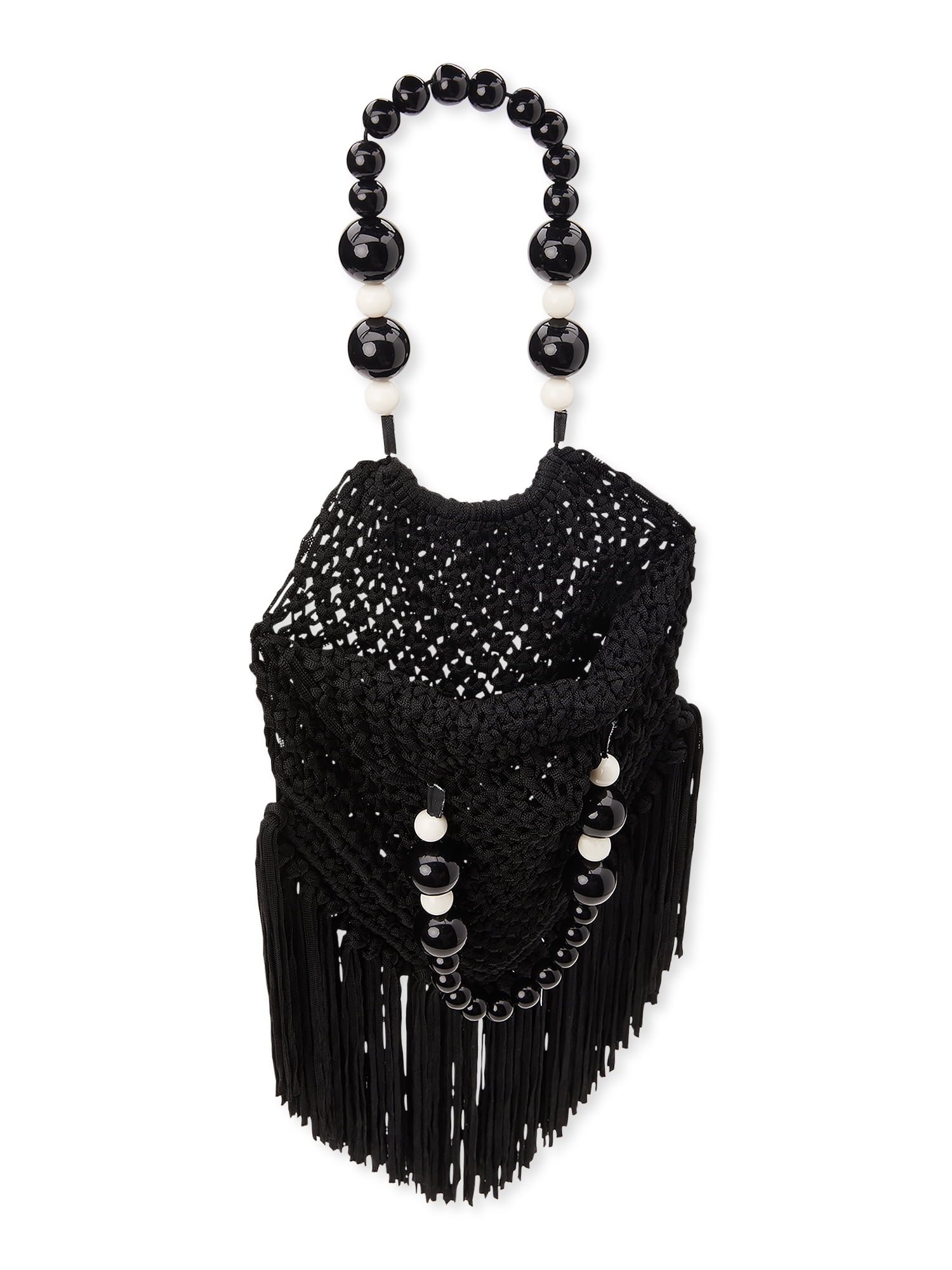 No Boundaries Women's Festival Fringe Tote Handbag, Black