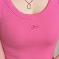 thumbnail image 4 of TKLPEHG Women's Fitted Tank Tops Casual Shirts Sleeveless Fashion Slim Tank Top Crew Neck Solid Color Tshirt Summer (Hot Pink,Free Size), 4 of 6