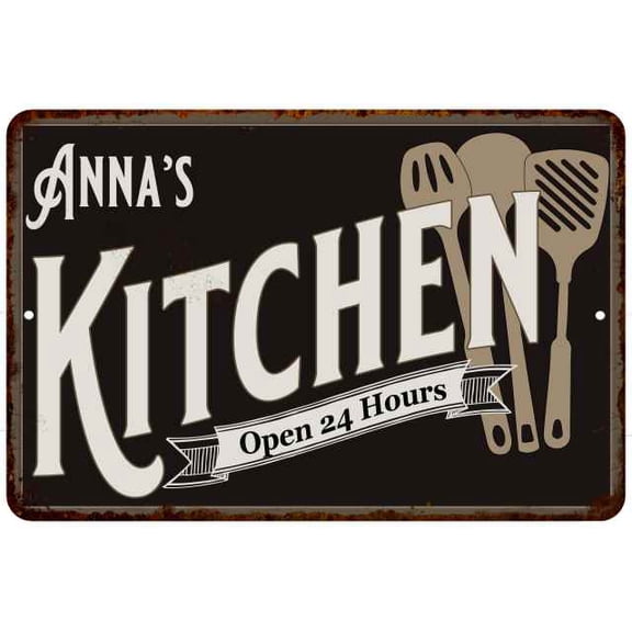 Anna's Kitchen Sign Metal Wall 12 x 18 Matte Finish Metal 112180019036
