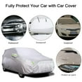 thumbnail image 3 of Car Cover Full Covers with Reflective Strip Sunscreen Protection Dustproof UV Scratch-Resistant for 4X4/SUV Business Car, 3 of 7