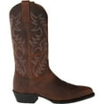 thumbnail image 4 of Mens Brown Cowboy Boots Classic Embroidered Snip Toe Wide Calf Mid-Cylinder Leather Country Western Boots Men's Work Boots, 4 of 5