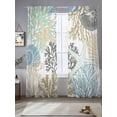 thumbnail image 2 of Summer Marine Life Sheer Curtains 2 Panels Set Graffiti Corals Shell Sea Conch Starfish Colorful Sheer Window Curtains Light Filtering Rod Pocket Voile Drapes for Bedroom Living Room 52"X108", 2 of 9