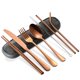 thumbnail image 1 of Juego De Vajilla De Acero Inoxidable Juego De Tenedor De Cuchara De Palillos De Paja Portátil Con Bolsa De Almacenamiento Juego De Vajilla Eigraketly OD016498-05, 1 of 6