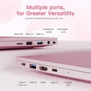 15.6 inch Pink Laptop,16GB RAM 1TB SSD Student-Laptop with Backlit Keyboard Fingerprint Intel Quad Core N100 (Up to 3.4GHz)Business-Laptop,Computer,,Win11