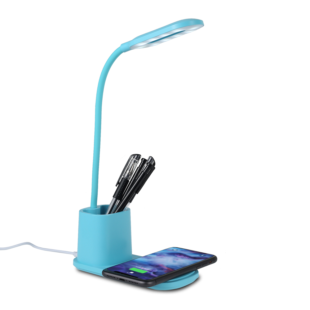 Wireless Charger Desk Lamp LED Auto Desk Light with Pen Holder Touch Control Folding Table Lamp