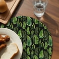 thumbnail image 3 of Spring Leaves Round 13 Inch Placemats Set of 6, Pastoral Garden Botanical Black HeatResistant Non Slip Place Mats for Dining Table, Wipeable Braided Kitchen Table Mats for Housewarming, 3 of 9