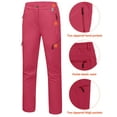 thumbnail image 4 of Mapamyumco Women’s Softshell Pants Winter Hiking Ski Snowboarding Pants, Fleece Lined and Water Resistance Red XL, 4 of 7