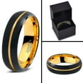 thumbnail image 4 of P. Manoukian Tungsten Wedding Band Ring 6mm for Men Women Black & 18K Yellow Gold Plated Center Line Dome Brushed Polished Lifetime Guarantee Size 12.5, 4 of 4