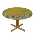 thumbnail image 3 of PIKWEEK  Round Tablecloth Stain Resistant Landscape Round Table Cover Mustard Ivory Black Spillproof Washable Table Cover for Party, Camping, Picnic for Dining Room Tabletop Decorations, 3 of 7