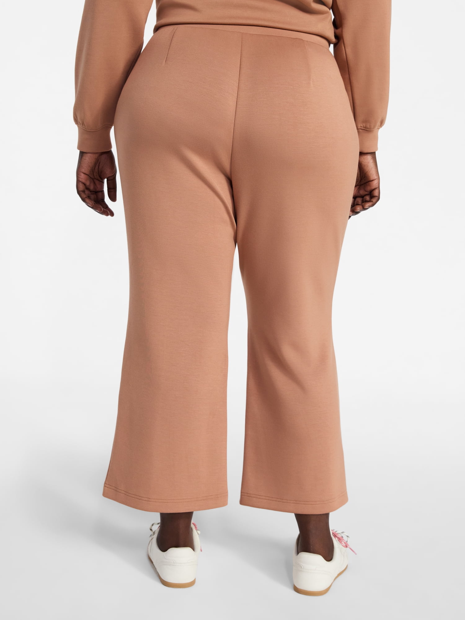Terra & Sky Women's Plus Size Scuba Knit Kick Flare Pants, Sizes 0X-5X