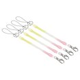 thumbnail image 1 of Unique Bargains Retractable Coil Spring Keychain Clasp with Key Ring 205mm, 4 Pack Plastic Spiral Stretchy Cord, Yellow Pink, 1 of 5