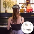 thumbnail image 4 of 4Pcs Hair Comb Set Floral Hair Accessory Blue Alloy Pearls Rhinestone Bridal Headpiece Wedding Accessories, 4 of 8