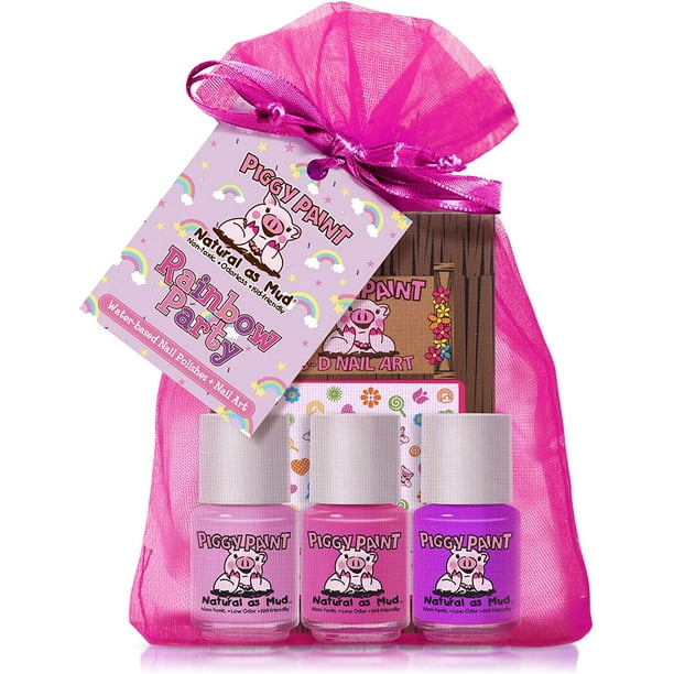 Piggy Paint 100 NonToxic Chemical Free Nail Polish Rainbow Party Gift