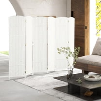 Kadyn Room Divider Screen with 6 Panel 5.6 ' Tall Privacy Screen Freestanding Room Partition, Screen Wall Divider for Home Office, Bedroom, White