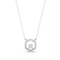 thumbnail image 3 of IGI Certified Lab Grown Diamond Halo Floral Pendant Necklace for Women | Center 3.7mm Round Cut Diamond Necklace with 18 Inch Cable Chain 14K Solid White Gold F-G, VS-SI Quality (0.30 Ctw), 3 of 5