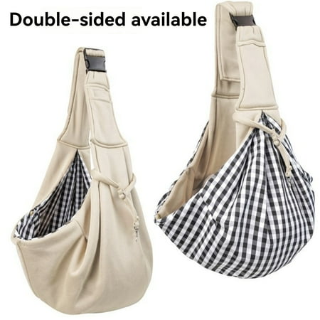 Small pet sling holder  hands-free reversible pet paper plastic bag  handbag  dog and cat sling holder  easy and portable