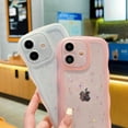thumbnail image 6 of for iPhone 16 Plus Case 6.7", Cute Kawaii Curly Wavy Bling Glitter Star Shiny Sparkle Clear Transparent Camera Lens Protection Soft Shockproof Aesthetic Phone Cover for Women (Purple), 6 of 11